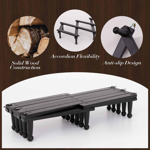 SCUNDA expandable coat rack showing accordion design for compact storage