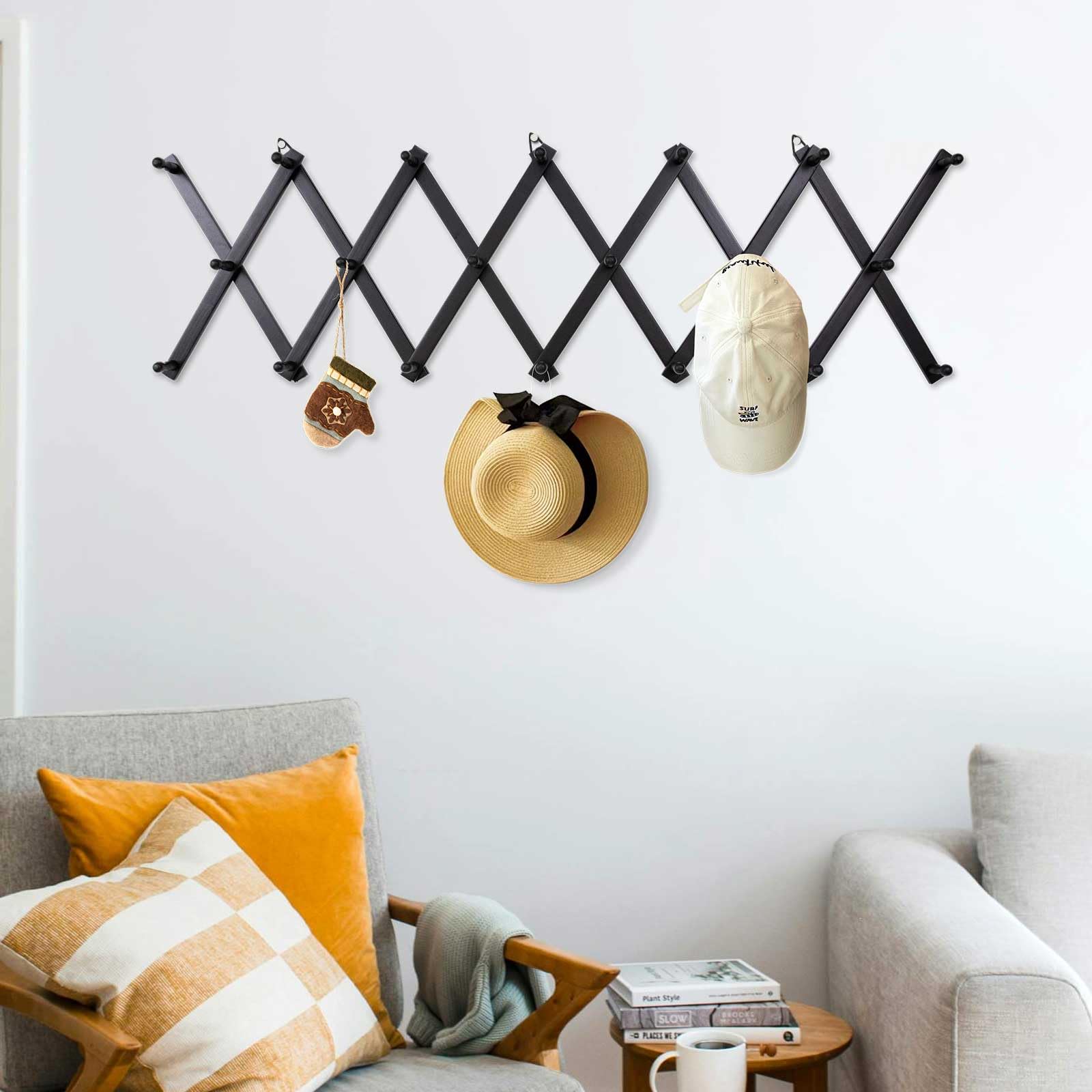 SCUNDA mounted wall rack setup ready for everyday organization