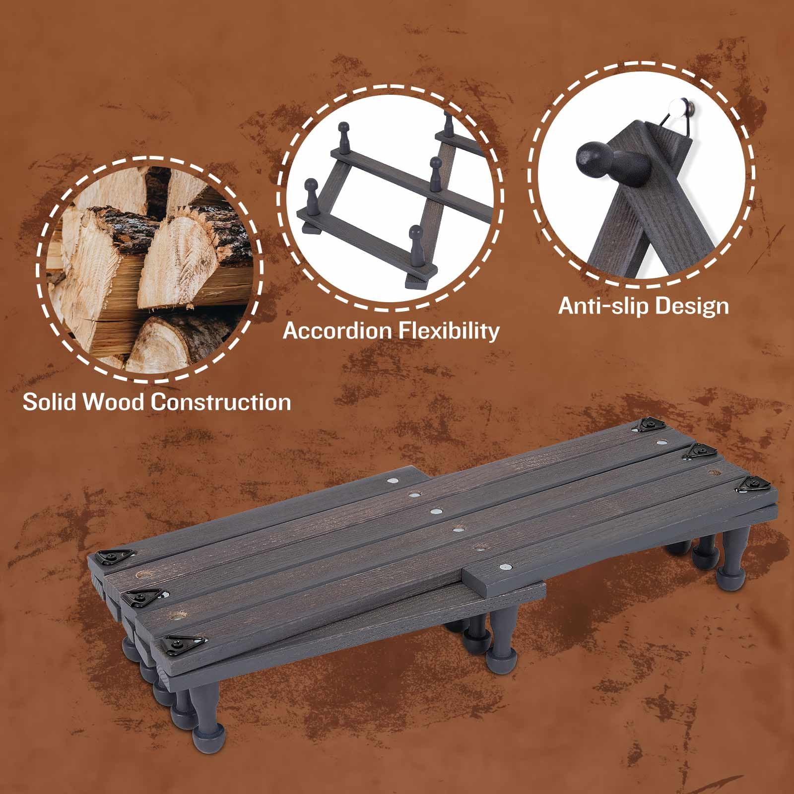 SCUNDA rustic hat rack extended section demonstrates expandable storage for small spaces