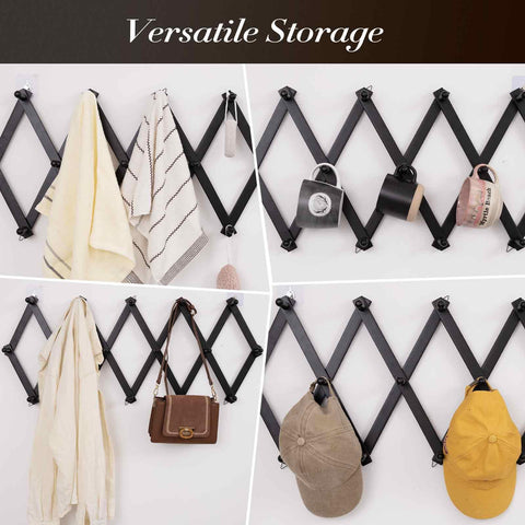 SCUNDA wall rack with sturdy hooks for coats, hats, and bags