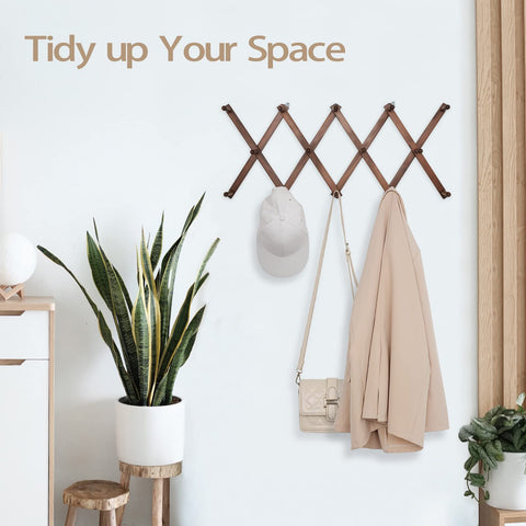 SCUNDA wall mount holds coats, hats, mugs, and jewelry neatly.
