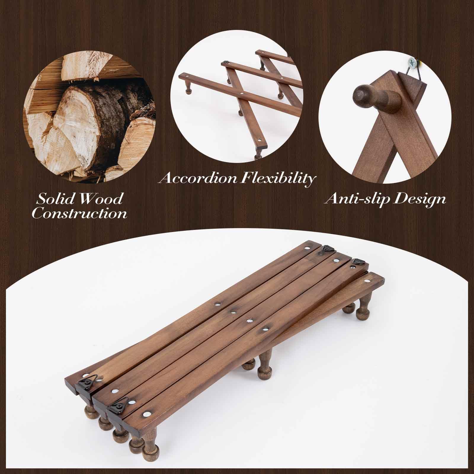 SCUNDA wooden wall coat rack with neutral brown finish blends with decor.