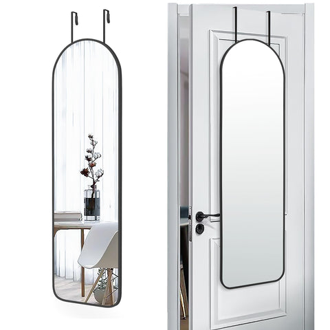 SCWF-GZ 47x14 full-length door-mounted mirror provides full-body view.