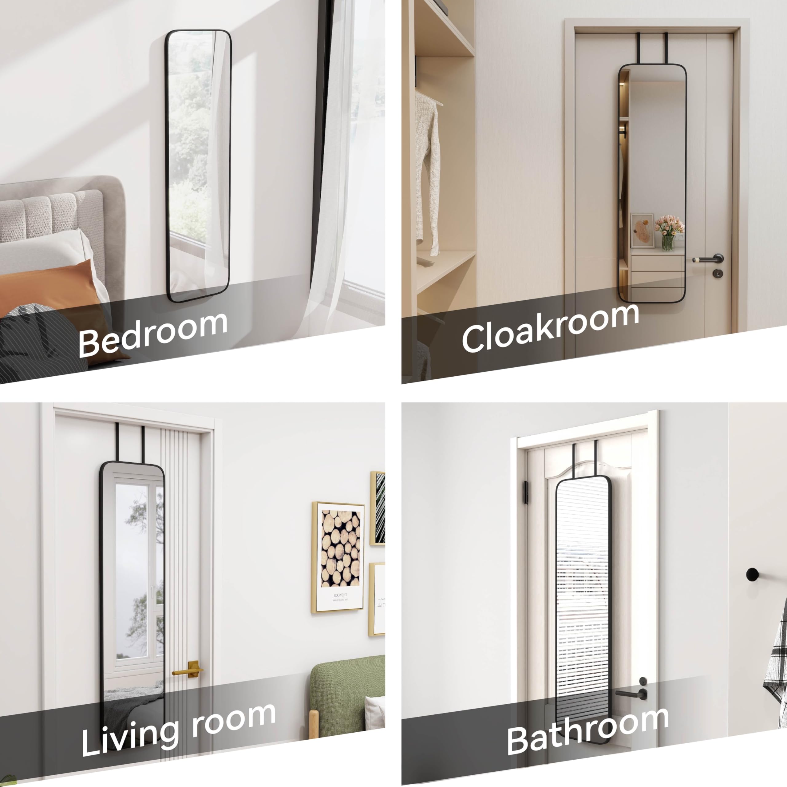 SCWF-GZ 47x14 rope-hanging mirror offers flexible mounting for cozy corners