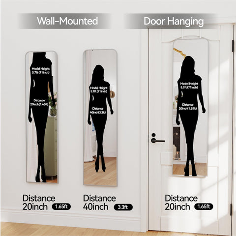 SCWF-GZ door-hanging mirror designed for flexible placement with sturdy support.