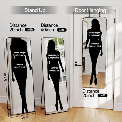 SCWF-GZ floor-standing full-length mirror for full-body outfits check