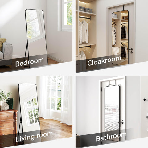 SCWF-GZ wall-mounted mirror with crystal-clear reflection in black frame