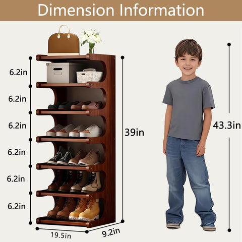 sdowens 7-Tier vertical shoe rack space-saving demonstrates maximizing narrow spaces.