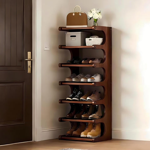 sdowens 7-Tier vertical shoe rack stability on the floor.