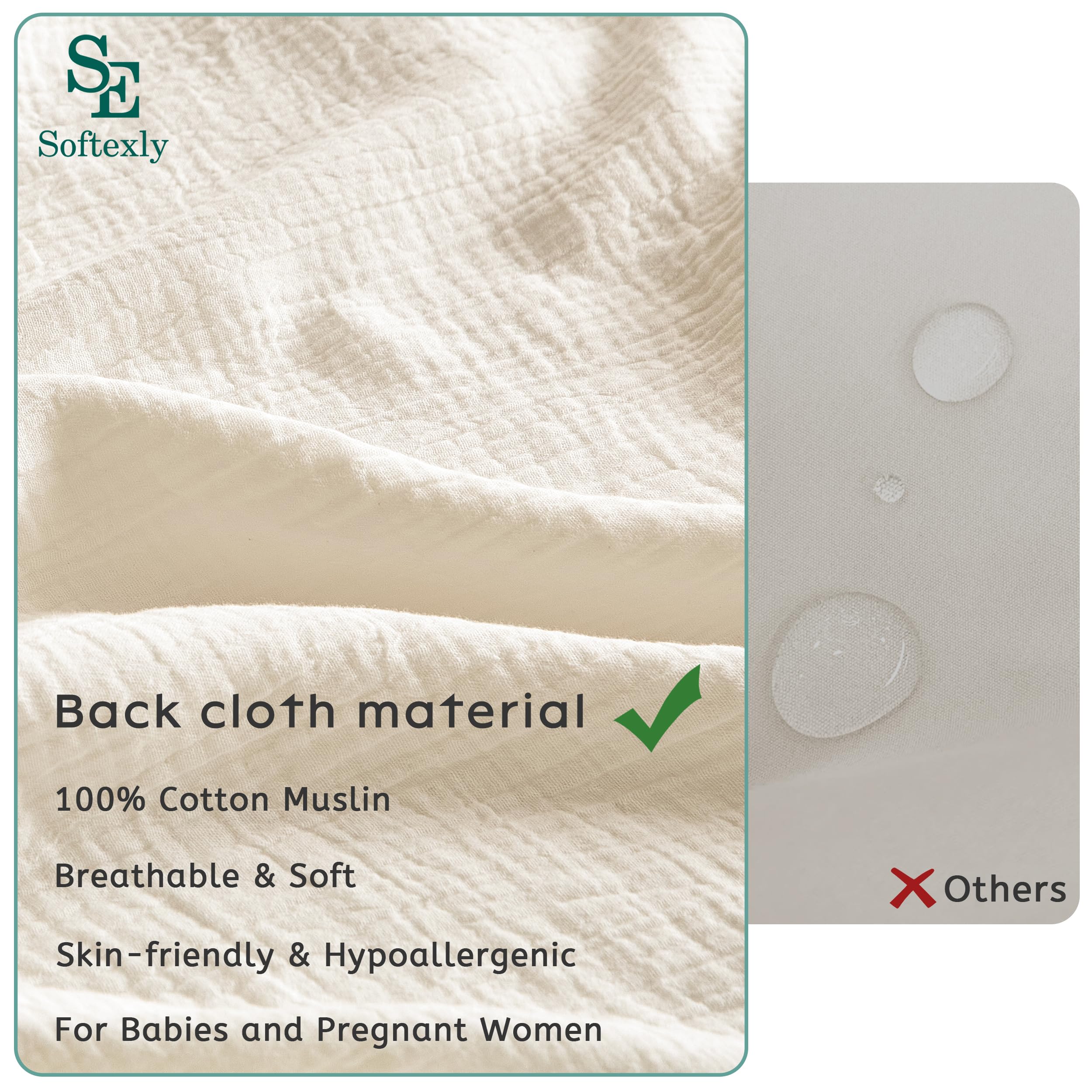 SE SOFTEXLY Duvet Cover zipper closure detail for secure, clean finish.