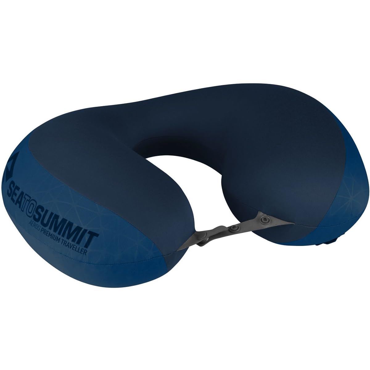 Sea to Summit Aeros neck pillow with a narrow center designed to fit seats.
