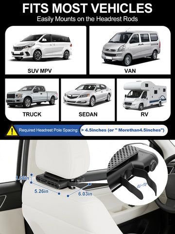 SEAINGO car-seat fan quick-install straps enable tool-free setup.