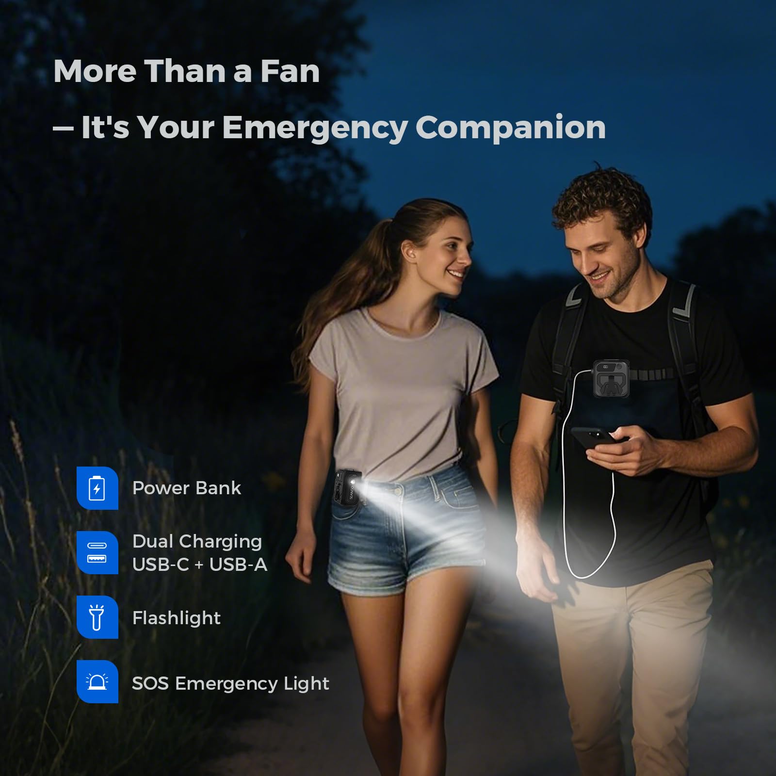 SEAINGO handheld fan easy grip for quick relief.