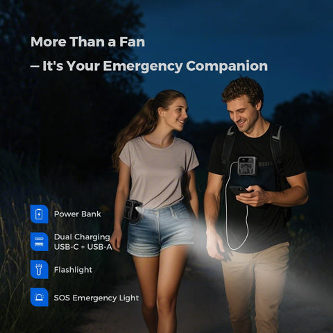 SEAINGO handheld fan in pocket-size form for fast cooling.