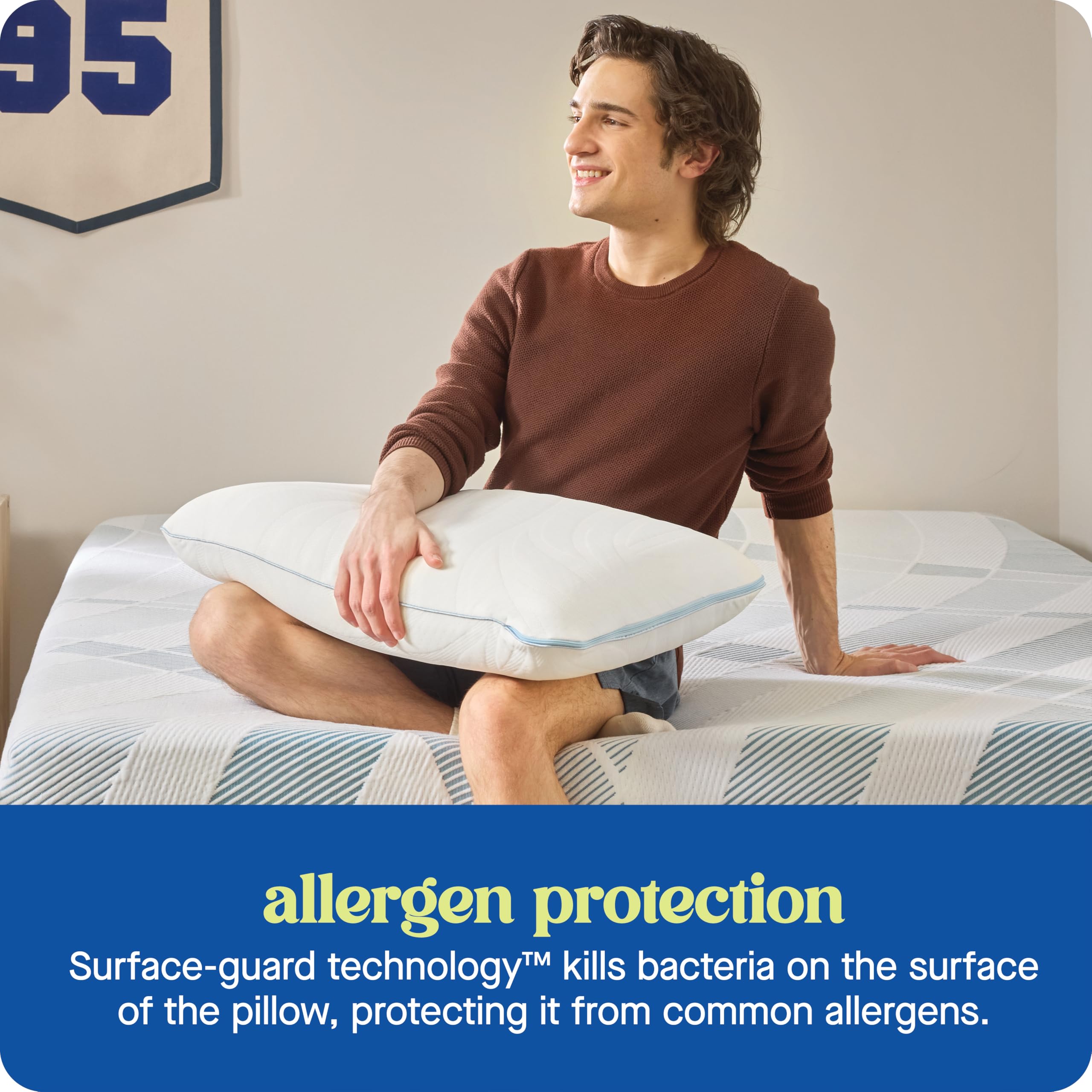 Sealy Dreamlife cooling cover detail showing breathable blend and durability.