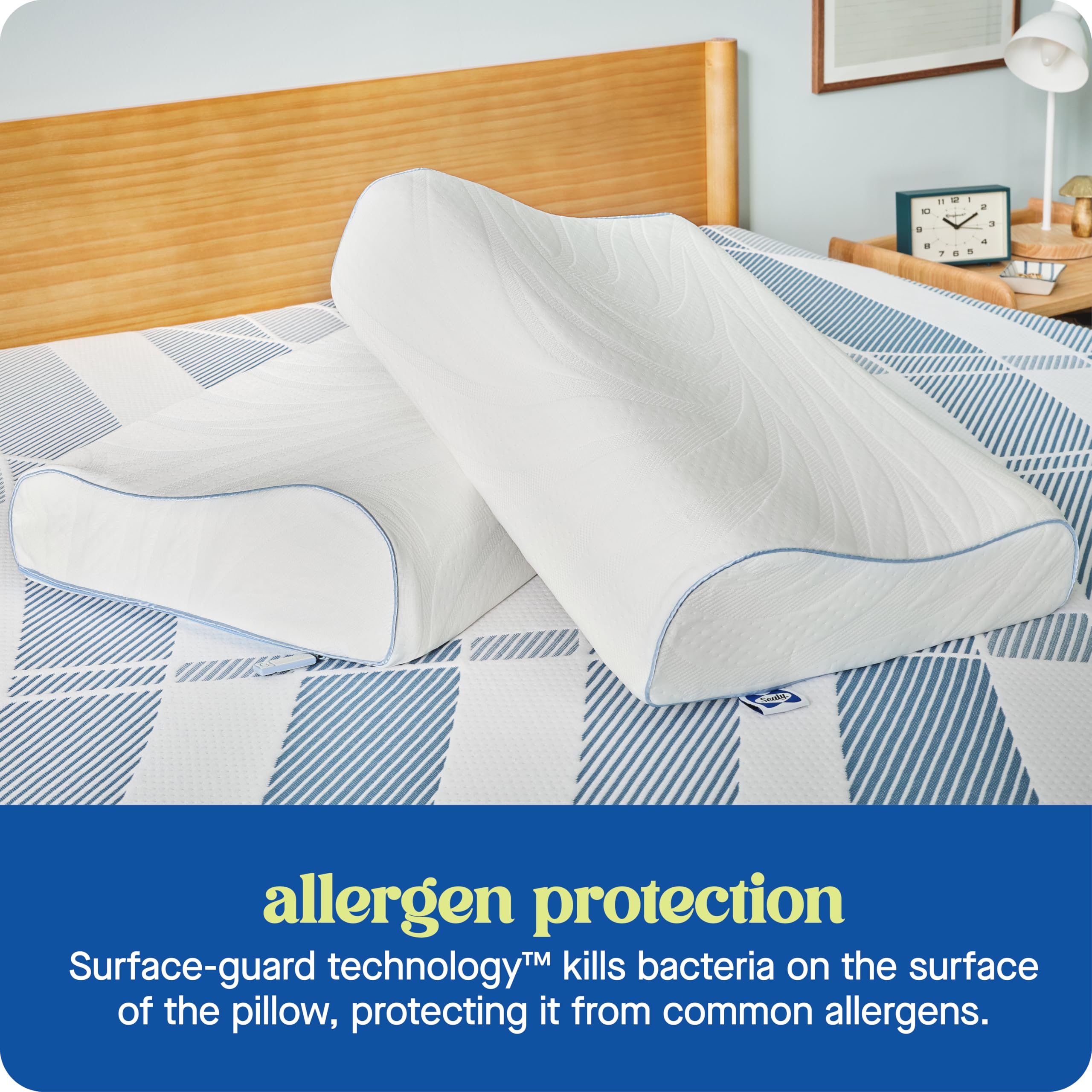 Sealy Dreamlife gel memory foam contouring to head and neck.