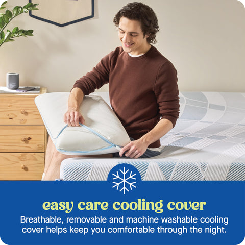 Sealy Dreamlife pillow nestled in bed setup for all-sleep-position support.