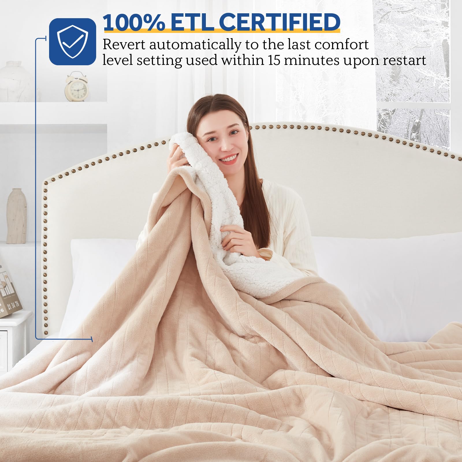 Sealy king-size blanket with heavy-duty cord for reliable power connection.