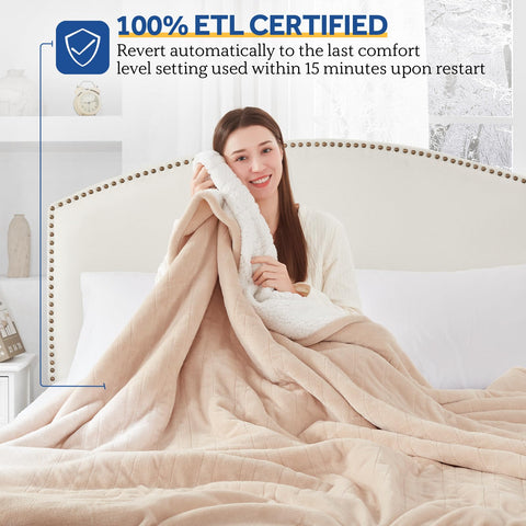 Sealy king-size blanket with heavy-duty cord for reliable power connection.