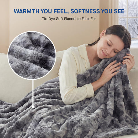 Sealy electric blanket throw quick heat in 15 minutes for fast warmth