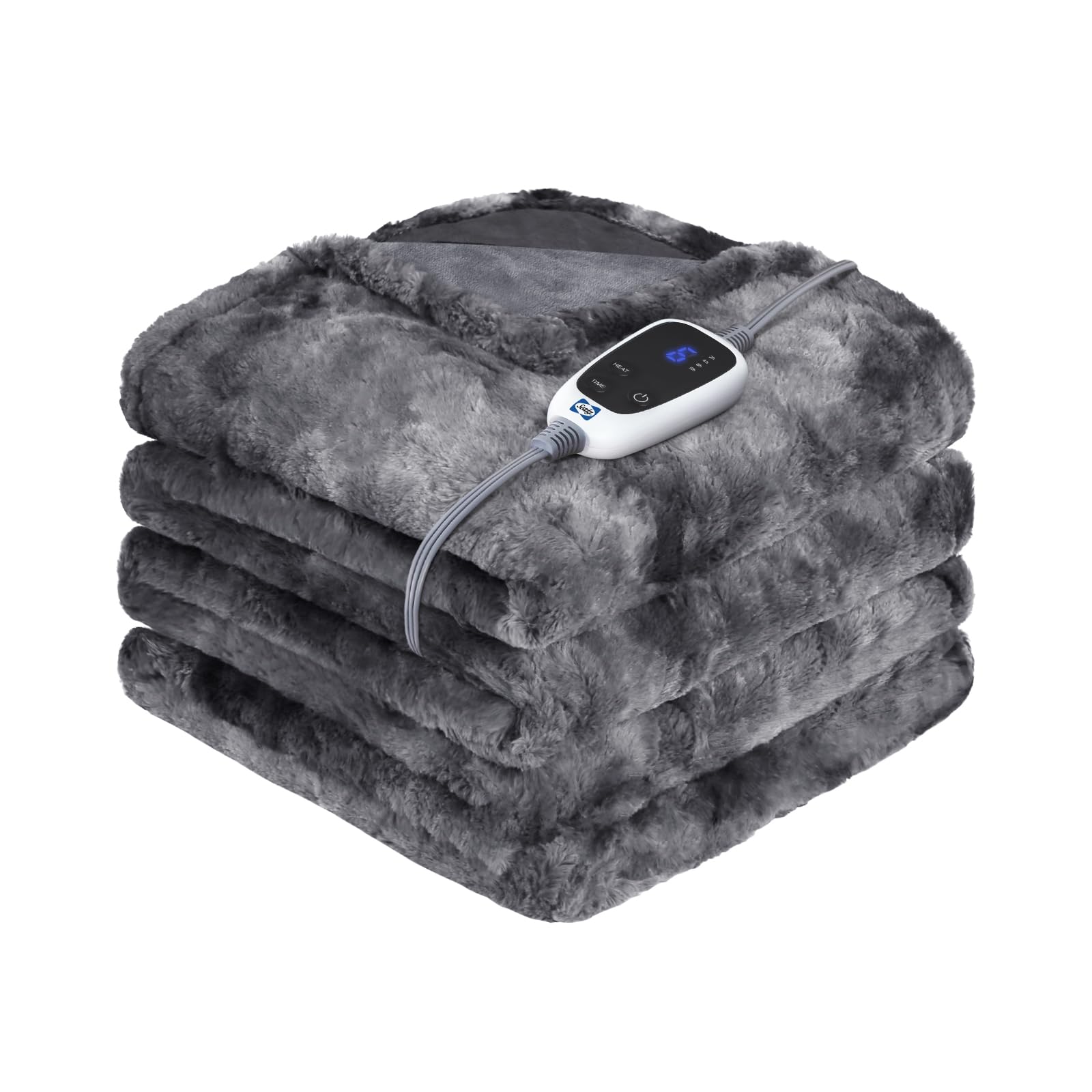 Sealy electric blanket throw plush faux fur warmth for full-body comfort