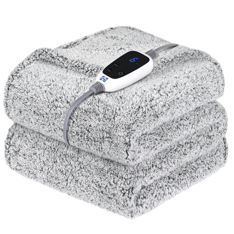 Sealy electric blanket throw showing soft sherpa texture for cozy warmth.