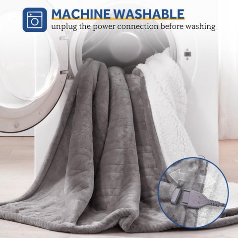 Sealy electric throw is machine washable for easy cleanup