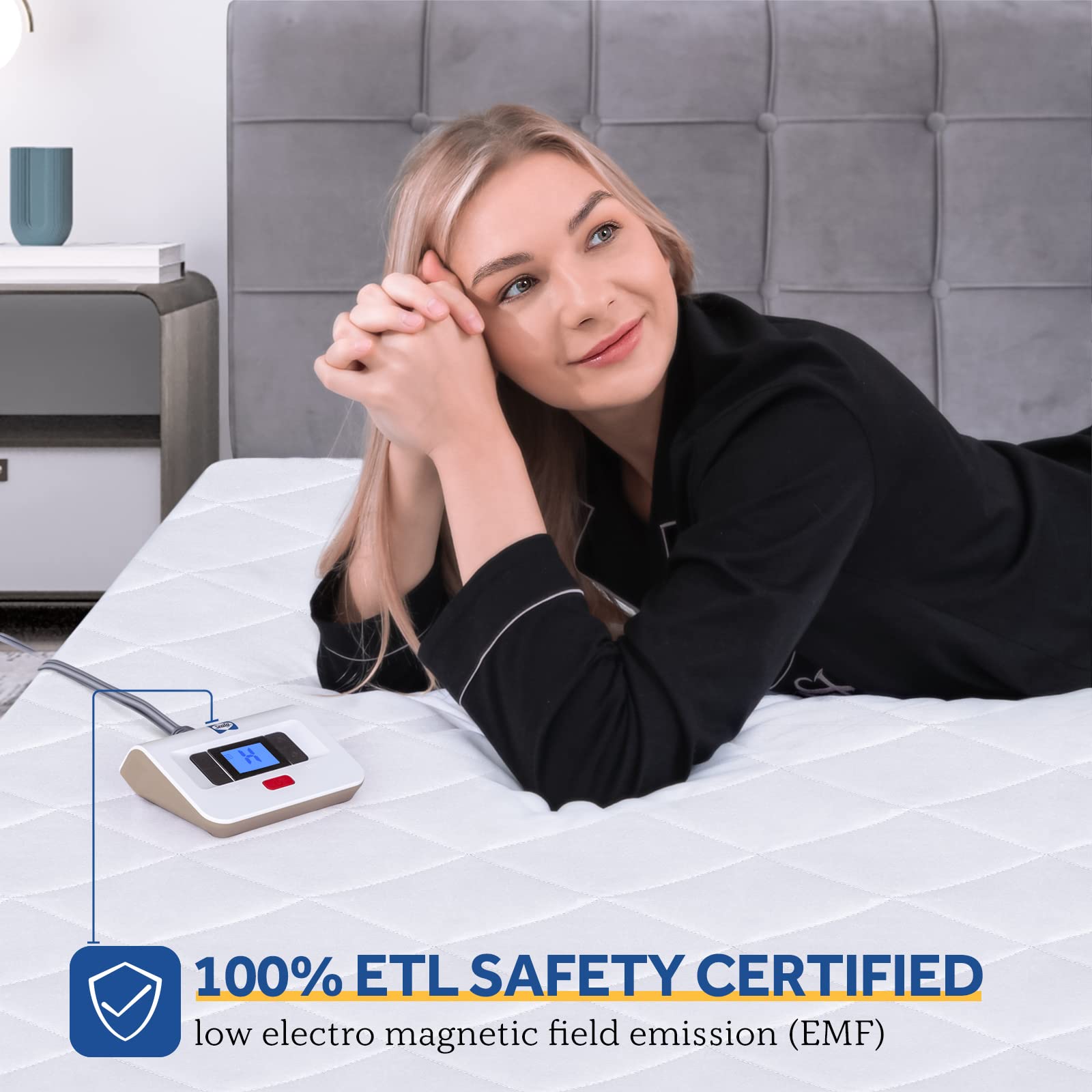 Dual-controller setup shows independent heat zones on Sealy pad