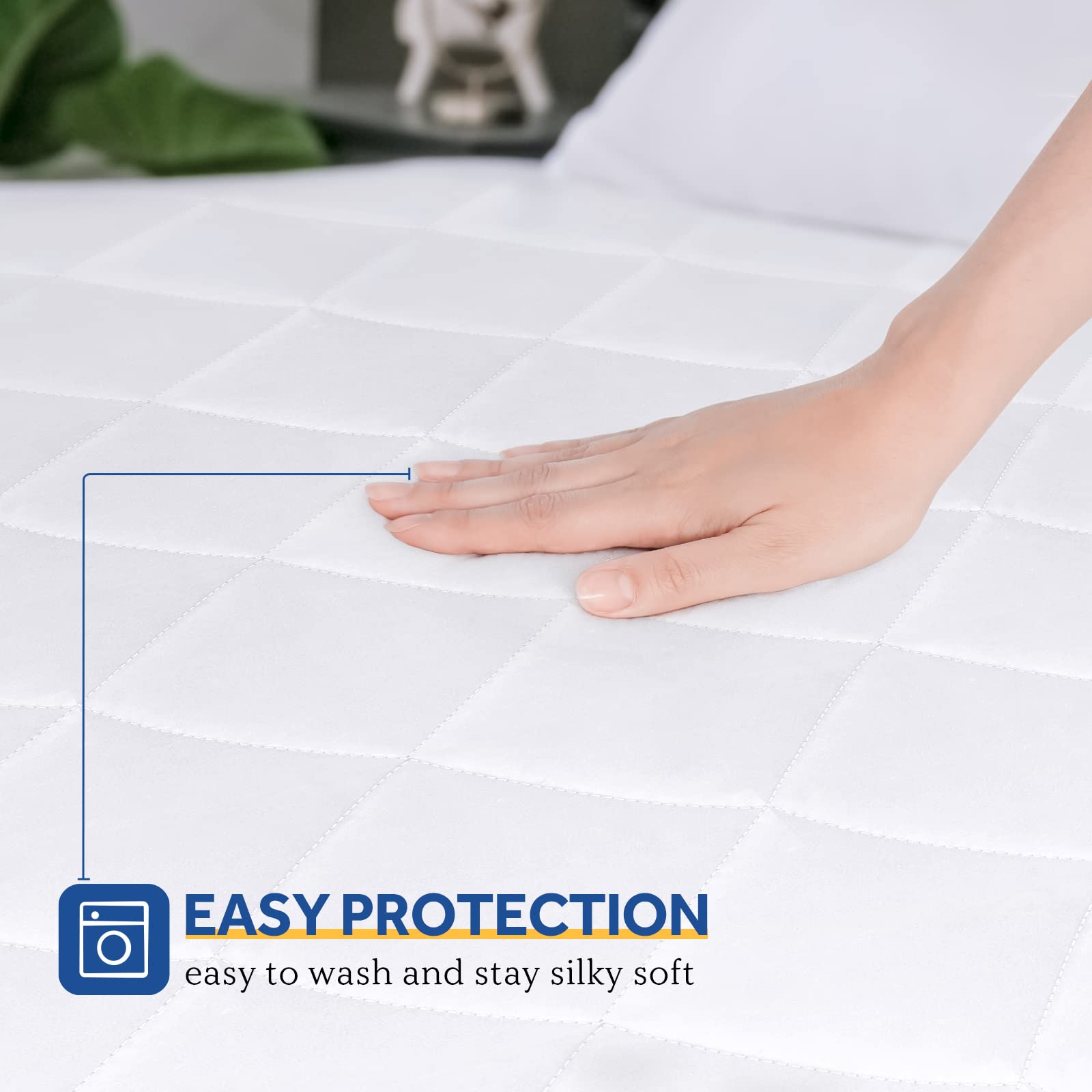 Elastic skirt keeps the pad in place throughout the night