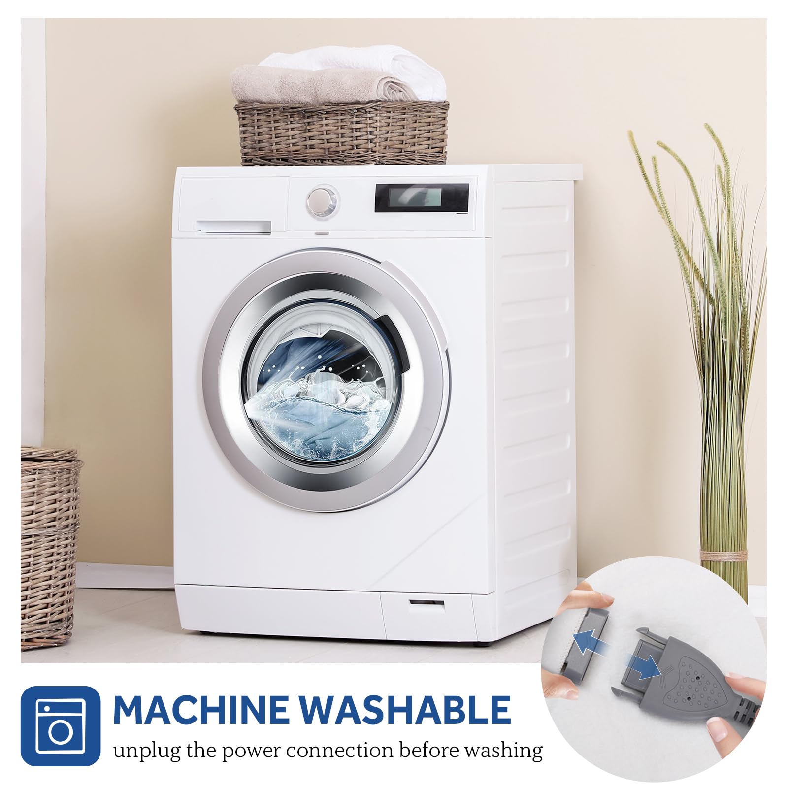 Machine washable Sealy heated mattress pad ready for cleaning