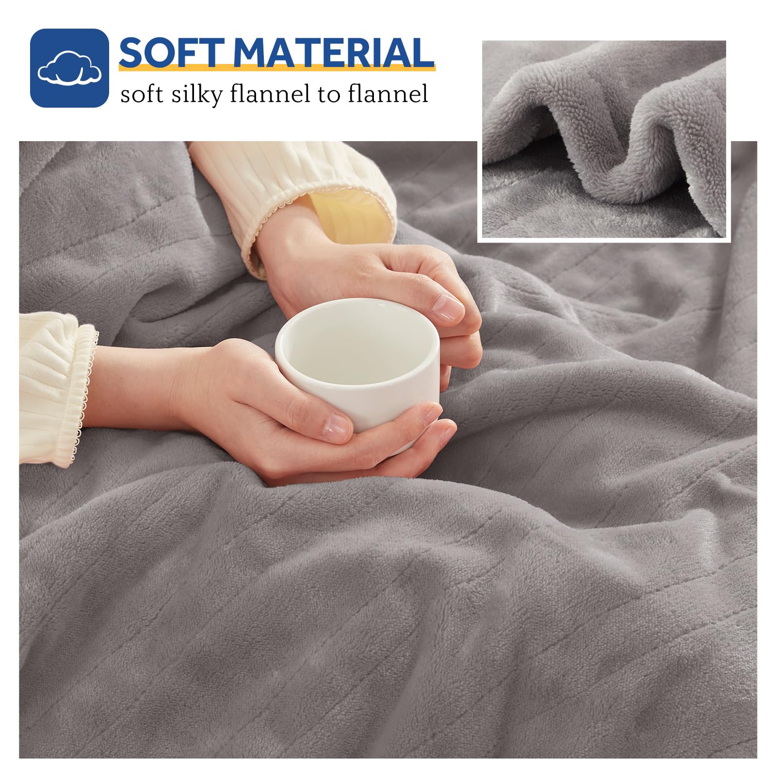 Sealy flannel lining close-up highlighting soft, cozy texture.