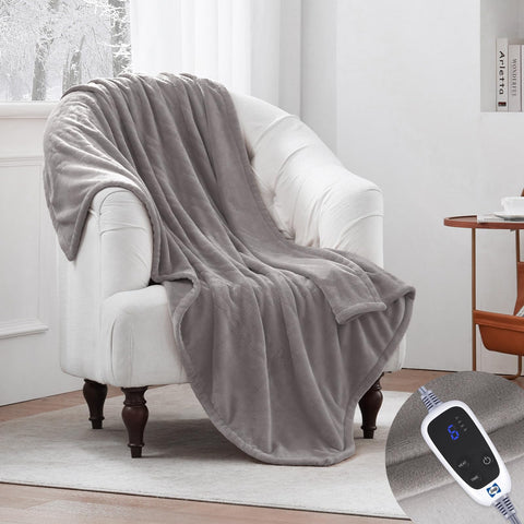Sealy heated throw on couch ready for relaxing evenings.