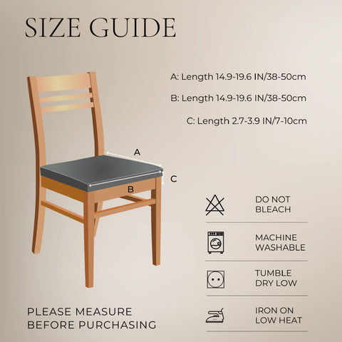 SearchI Stretch Dining Chair Seat Covers beige color blends with warm dining spaces.