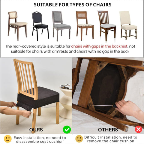 SearchI Stretch Dining Chair Seat Covers elastic edges stay in place during meals.