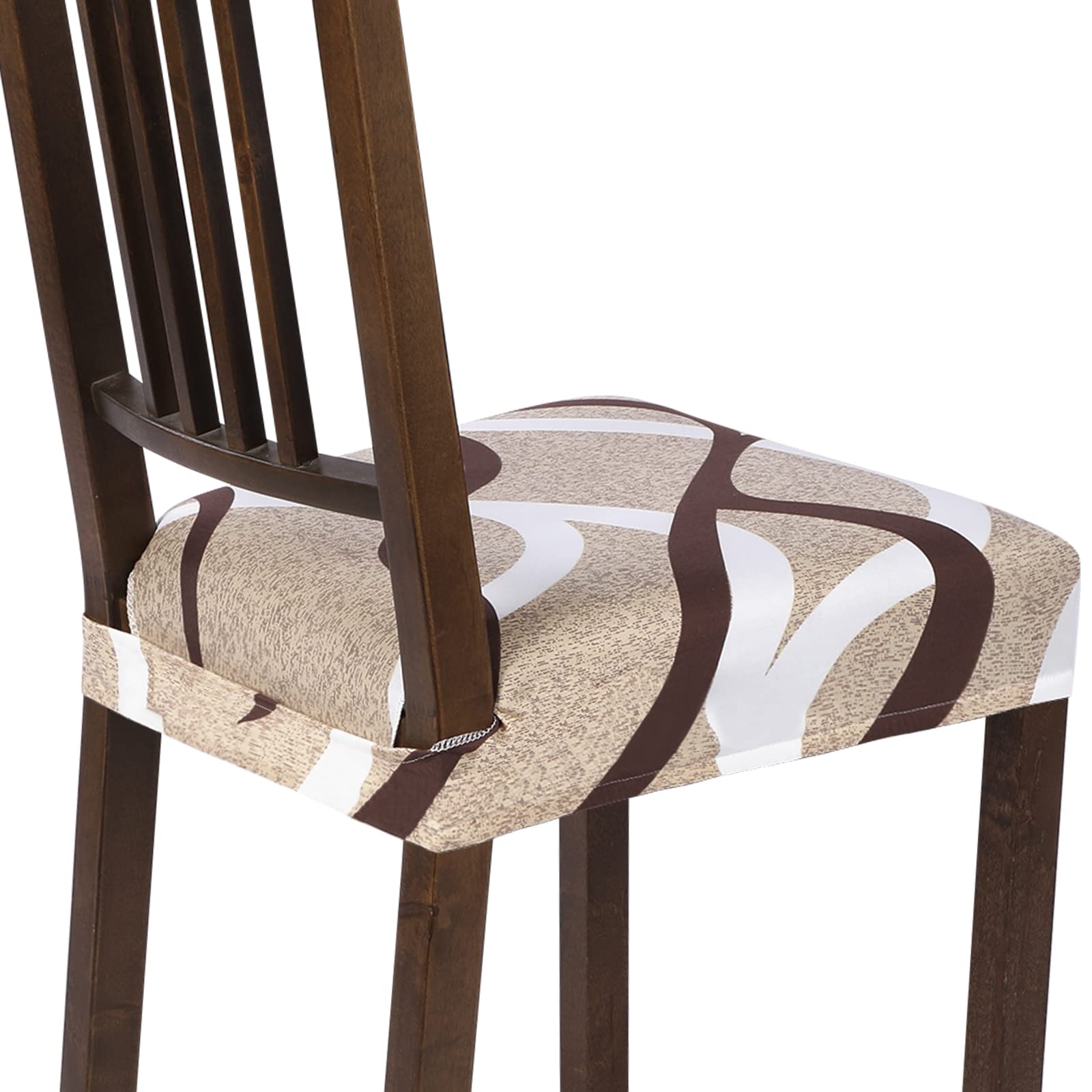 SearchI Stretch Dining Chair Seat Covers rear-covered design for a secure, seamless fit.