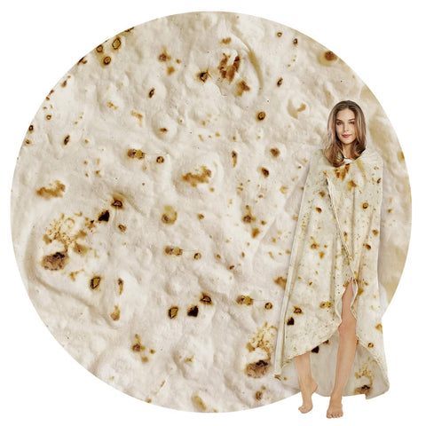 SeaRoomy burritos blanket round 71-inch beige showcases warm, cozy comfort for lounging.