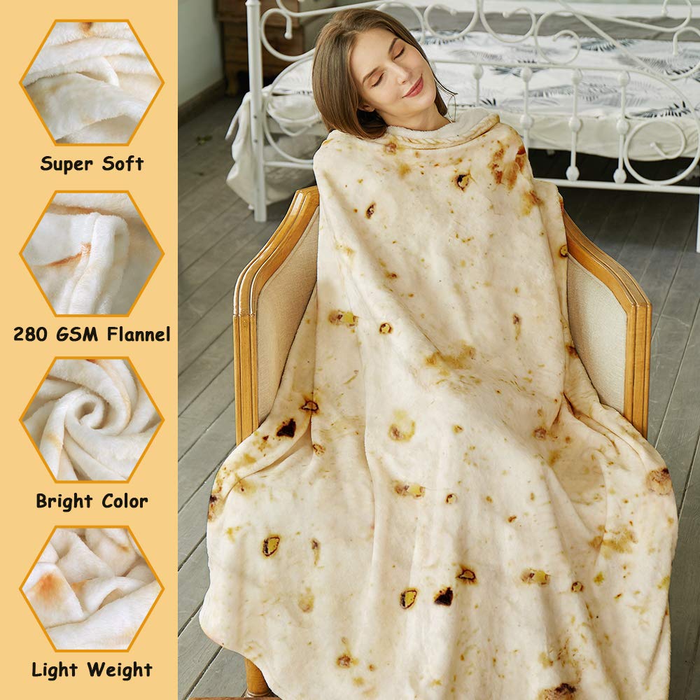 SeaRoomy burritos blanket teen-60in demonstrates versatile size for teens