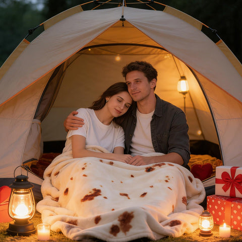 SeaRoomy burritos blanket wrapped-model demonstrates oversized wrap for playful family moments