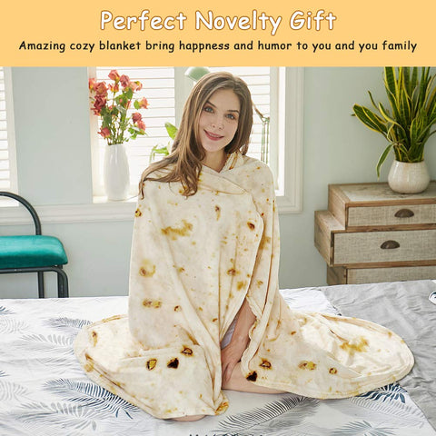SeaRoomy burritos tortilla blanket styled for a party or photo moment