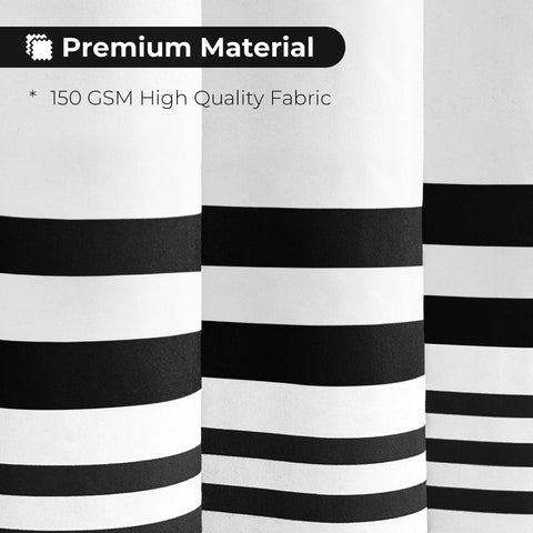 Seasonwood farmhouse striped shower curtain offers a timeless look for versatile decor