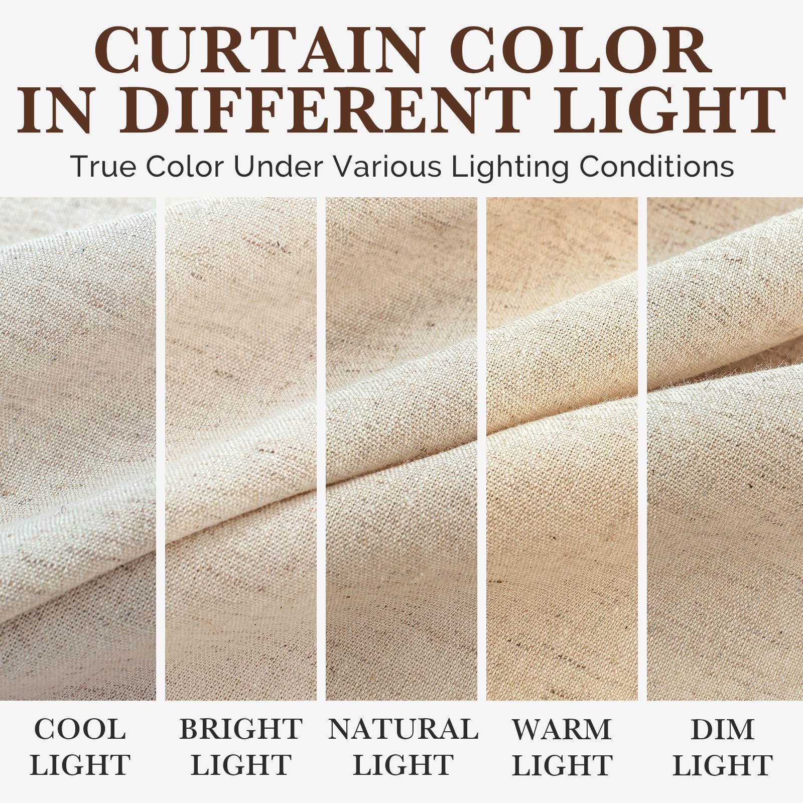 Seasonwood linen-poly blend offers soft touch and quick-drying performance.