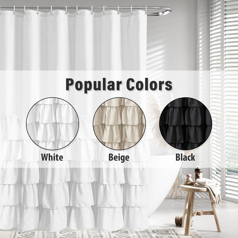 Seasonwood machine washable shower curtain ready for simple maintenance