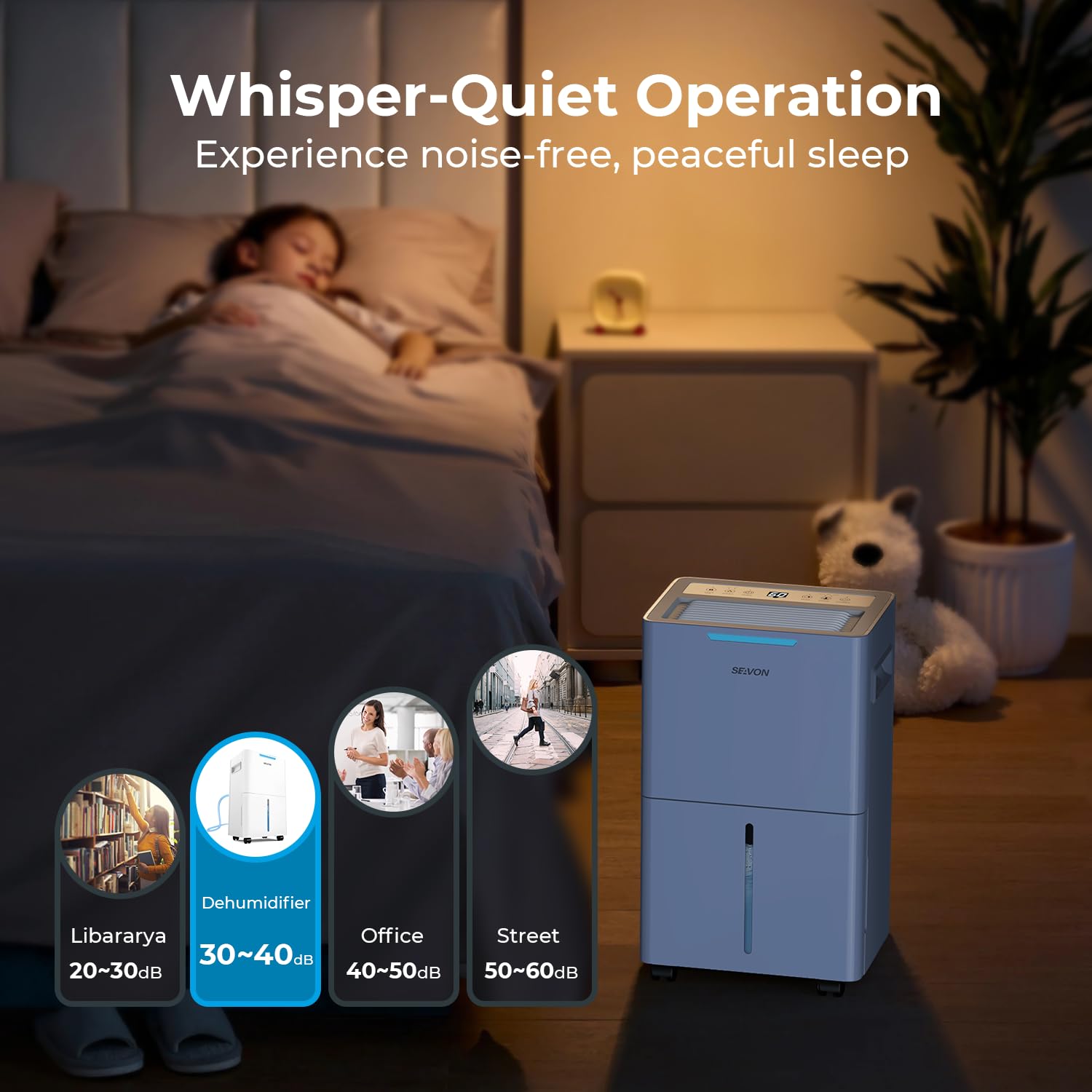 SEAVON Smart Comfort Mode keeps air comfortable in bedrooms.