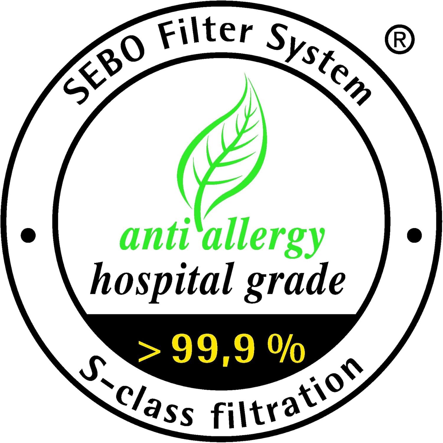 Sebo Airbelt K filter box dirt bags efficiently trap debris, preserving microfilters