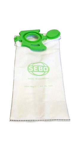 SEBO Felix filterbox 8-pack packaging demonstrates easy bag replacement and filtration