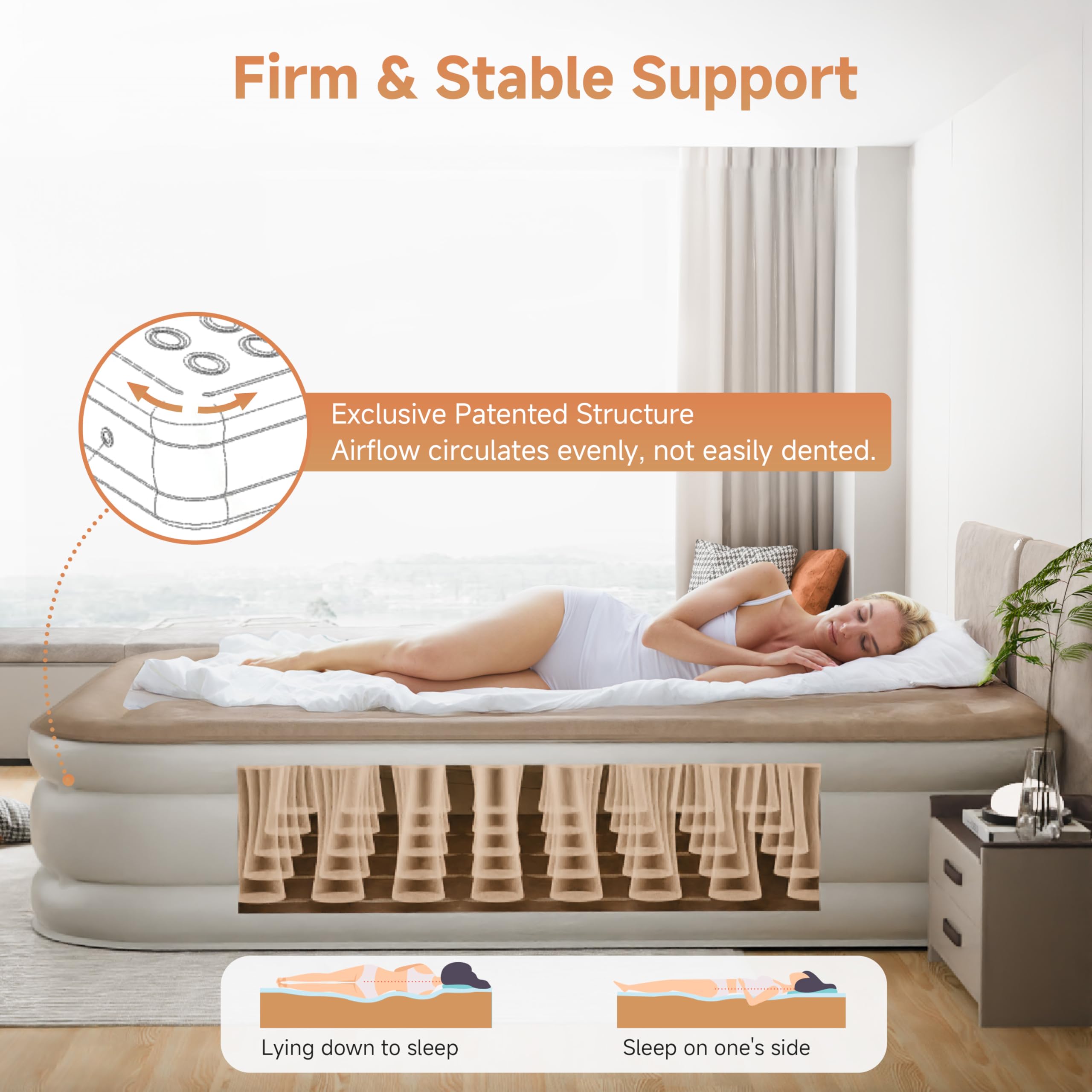 Sebor air mattress full high speed pump action inflating quickly