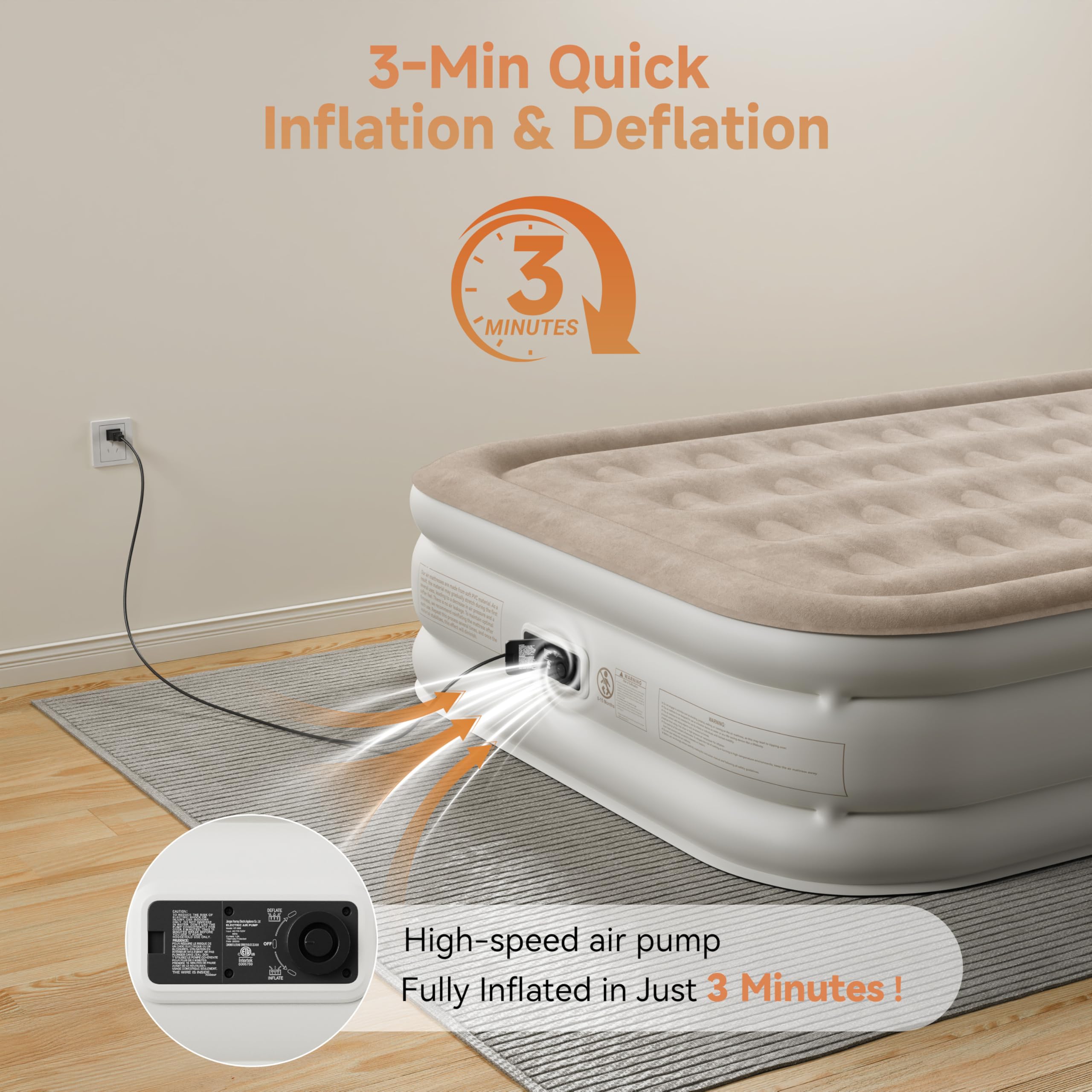 Sebor air mattress full non slip bottom maintains stability
