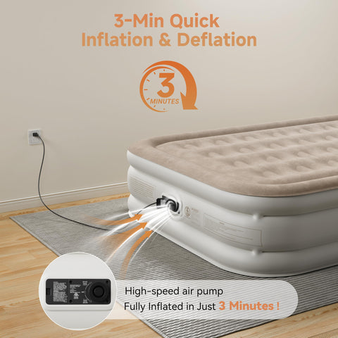 Sebor air mattress full non slip bottom maintains stability