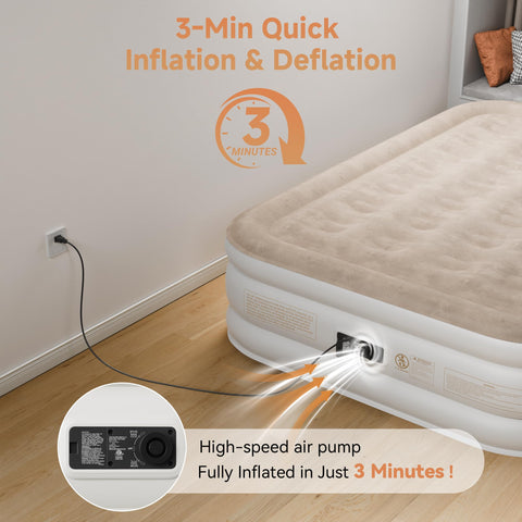 Sebor air mattress queen non-slip bottom enhances safety and setup