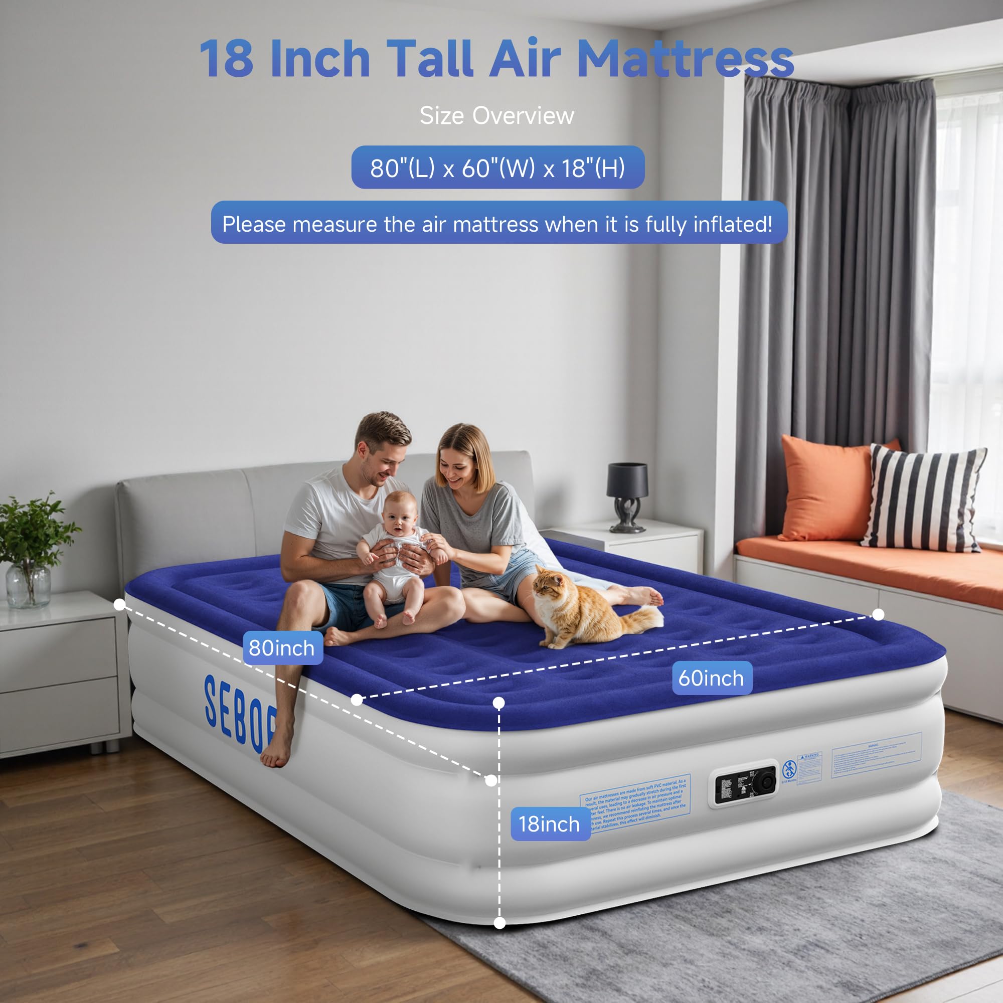Sebor plush-top surface provides a soft bed-like feel.